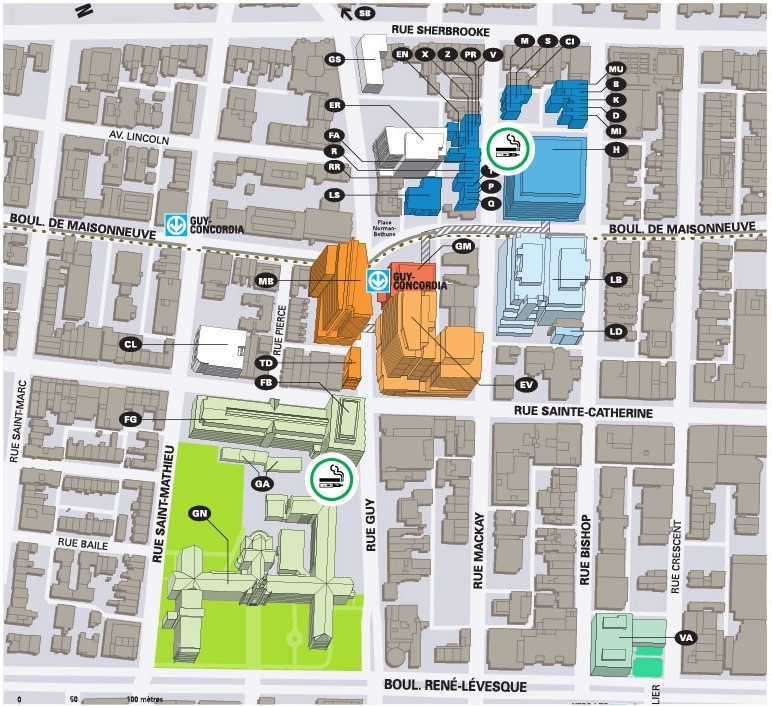 Designated smoking and vaping areas SGW Campus