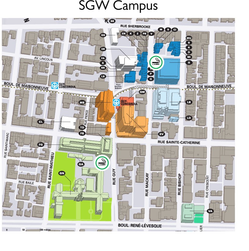 Zones désignées pour les fumeurs et les vapoteurs Campus SGW