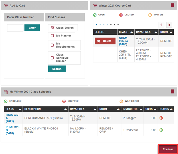 course registration schedule builder college