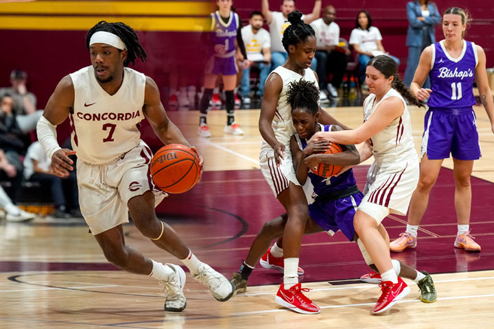 L'équipe de basketball masculin et Bishop's ont partagé la série du week-end.