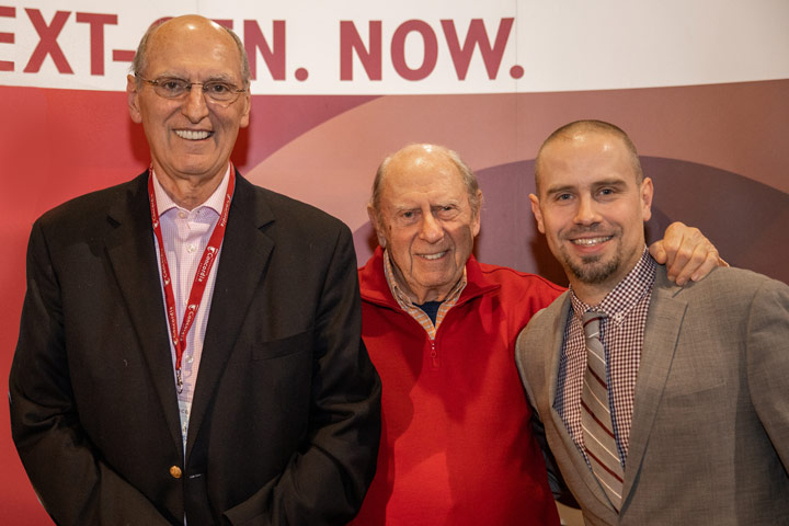 Marcel Elefant (centre) with George Lengvari and Coach Popovic.