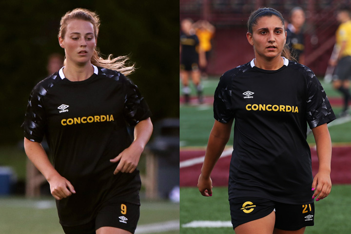 Sarah Humes (left) and Alessia Di Sabato will bolster the women's soccer team's staff.