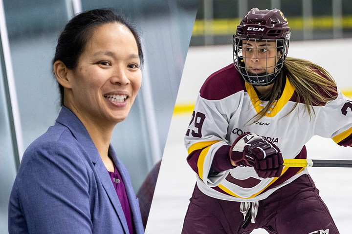 Stinger head coach Julie Chu and Rookie of the Year Emmy Fecteau.