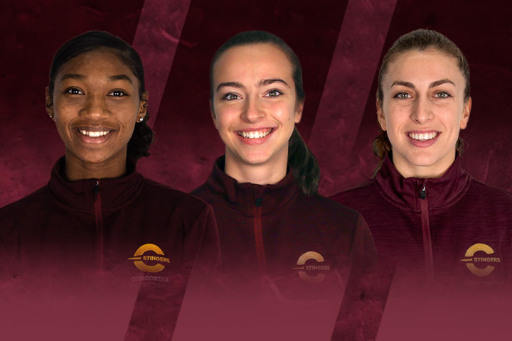From left, Stinger stars Nelly Owusu, Myriam Leclerc and Caroline Task