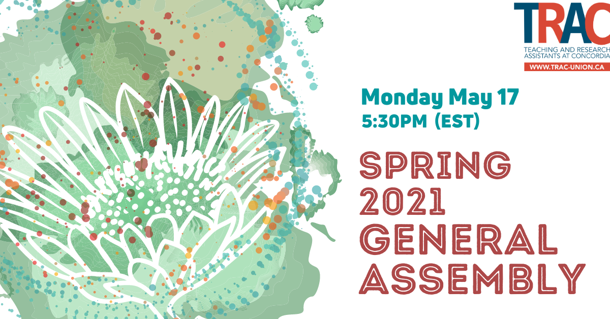 TRAC 2021 Spring General Assembly - Concordia University