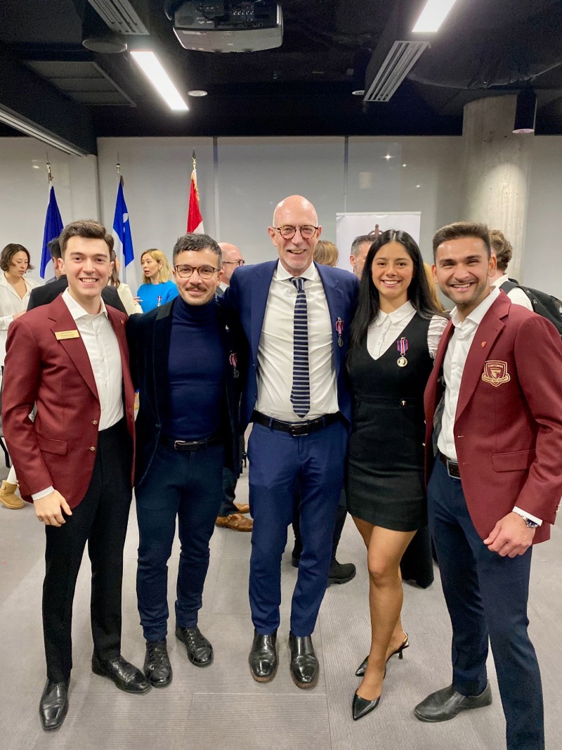 67th Garnet Key Society with Concordia President Graham Carr at the King Charles III Coronation Medal ceremony.