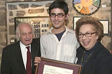 Avi and Dora Morrow with first fellowship recipient, Mitchell Akiyama.