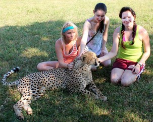 Calandra Montour with fellow volunteers at the Sondzela Wildlife Reserve in Swaziland