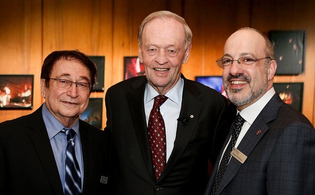 A photo of Henry Habib, Jean Chrétien and Bram Freedman in 2016
