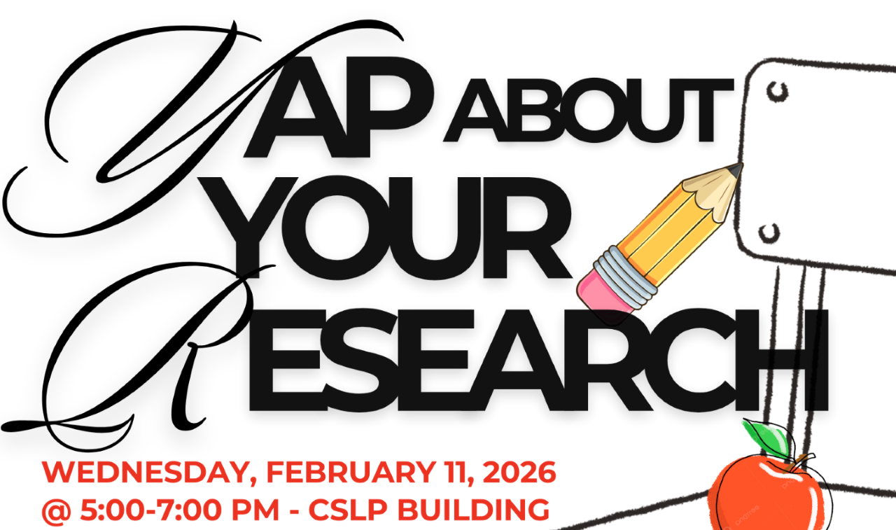 Banner for Yap About Your Research event