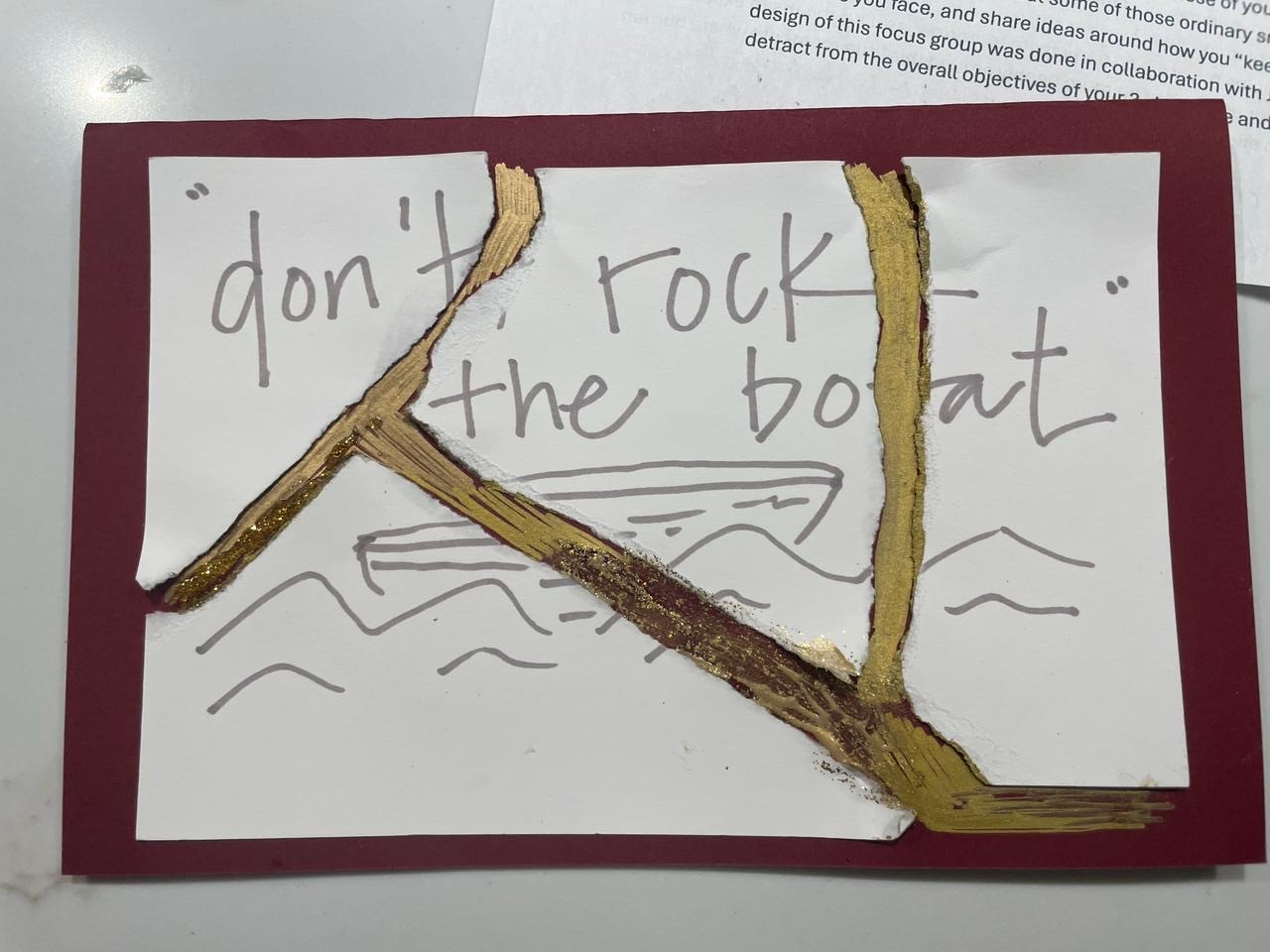 Photo of a kintsugi collage by Amy Cooper