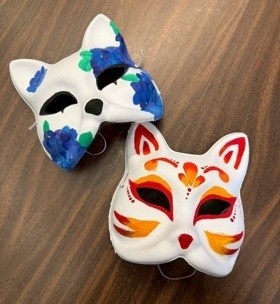 Photo of painted fox masks