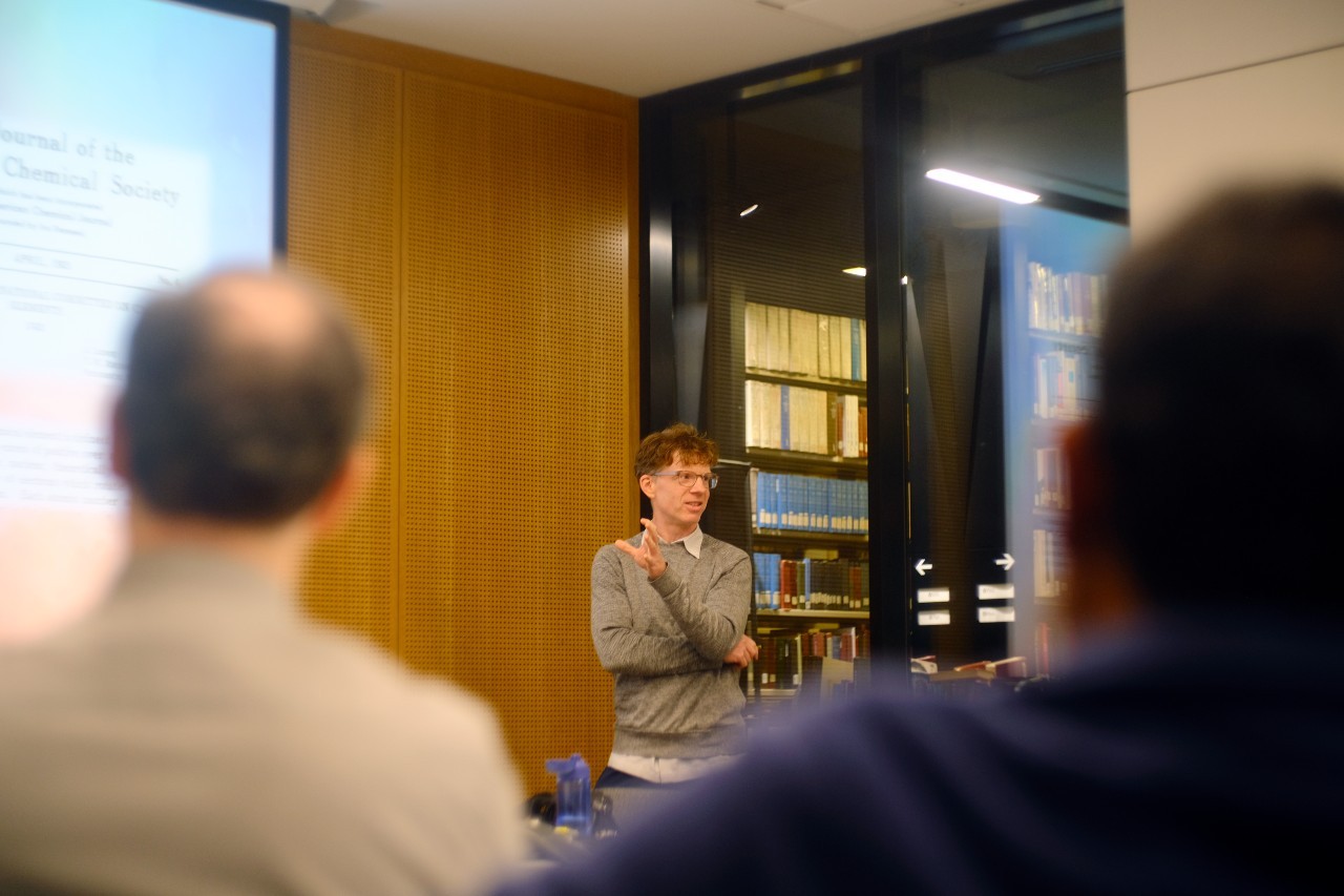 Dr. Matthew Barker speaking at the Concordia Research Symposium in Philosophy 2024