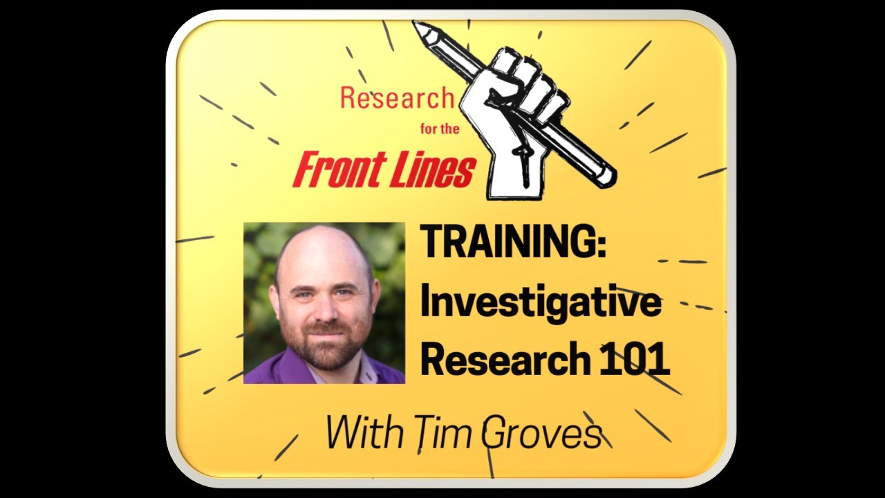 Tim Groves Research for the Front Lines