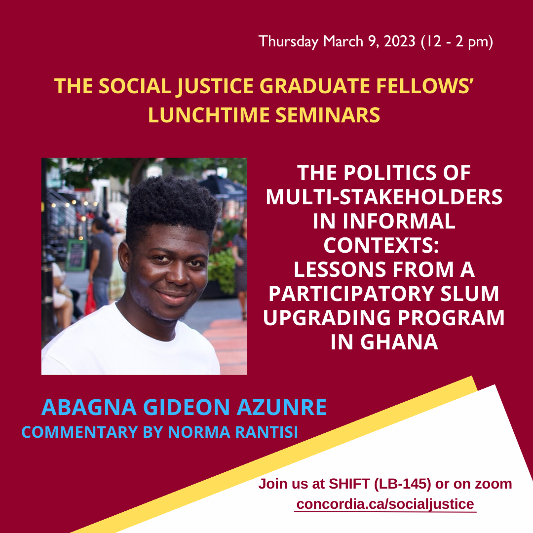 Social Justice Lunchtime Seminar with Abagna Gideon Azunre