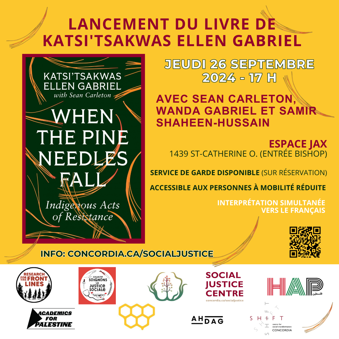 Informations pour le lancement du livre de Ellen Gabriel à l'espace Jax