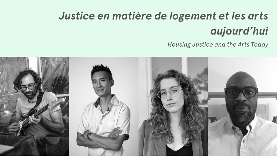 Photos of the panelists Housing Justice and Arts