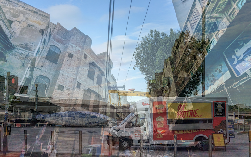 Two images of an urban setting placed against eachother. 