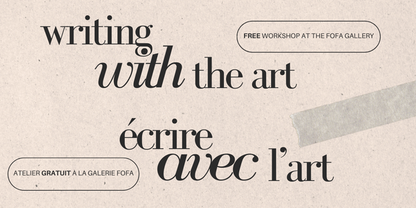 Text: writing with the art �crire avec l'art