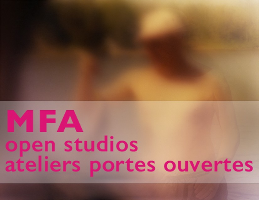 blurry image of figure with Open Studio text