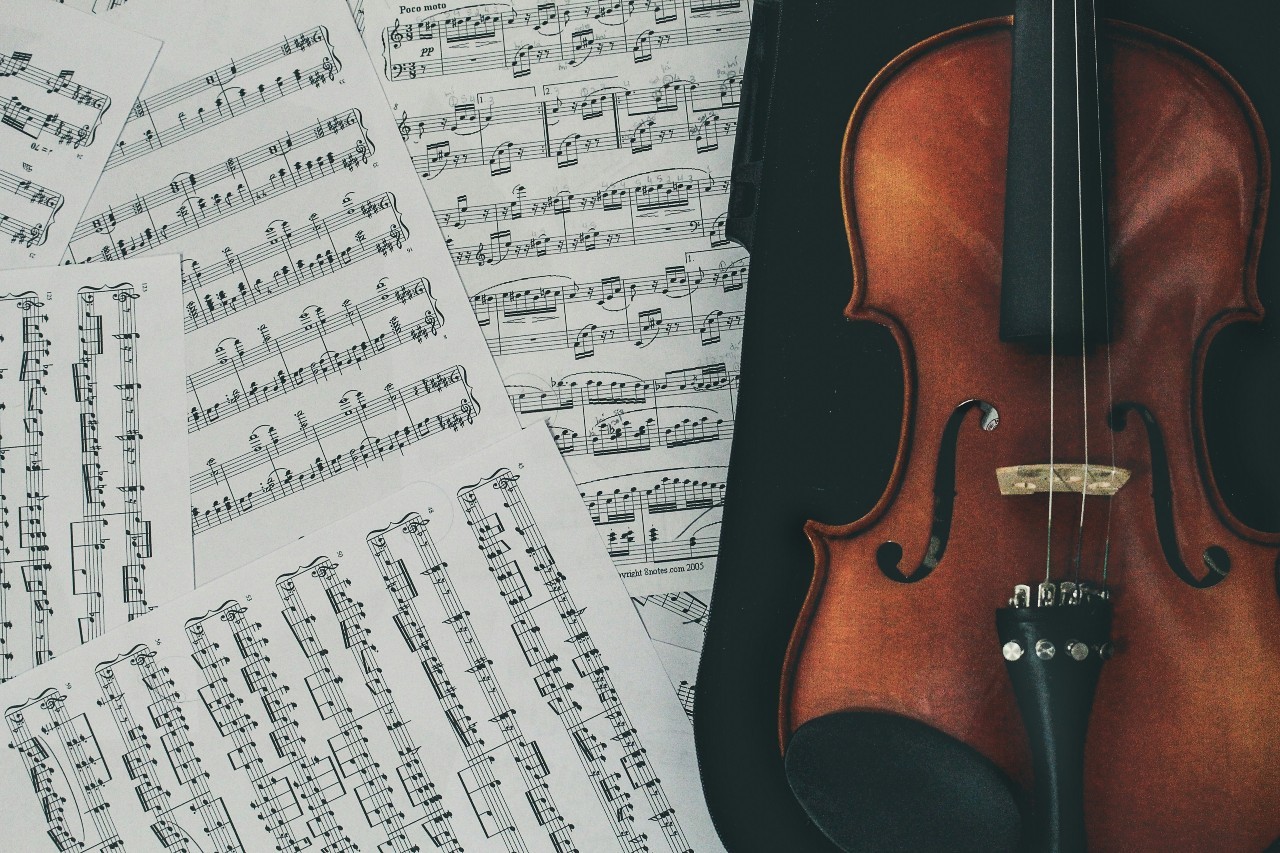 Cello and sheet music