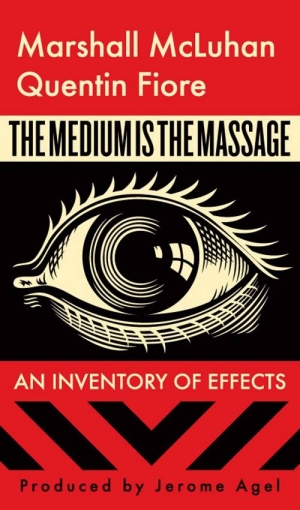 red, black and yellow book cover with big illustration of an eye