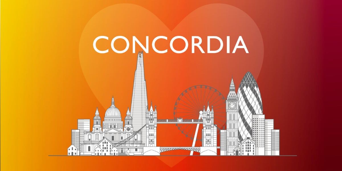 Graphic representation of the London skyline.