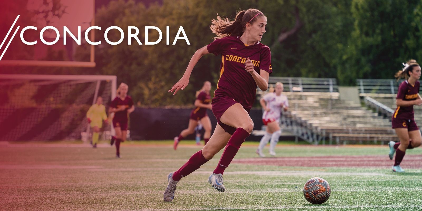 Shots of soccer players on the field kicking the ball