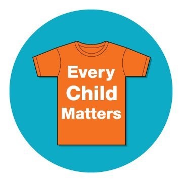 Orange t-shirt featuring the Every Child Matters slogan