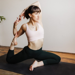 Alexa in a yoga pose