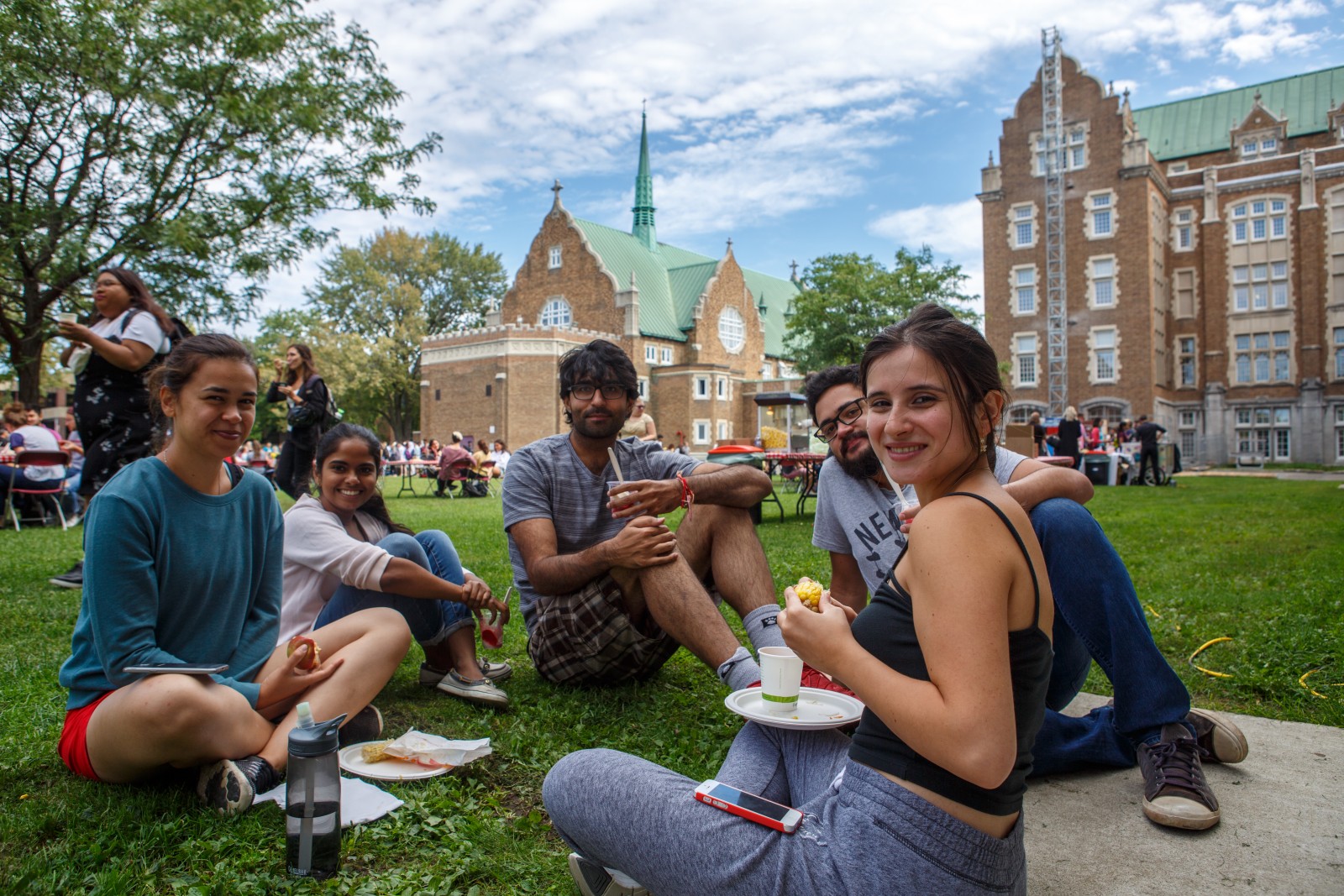 Student sitting on the quad
