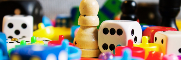 Colourful games pieces