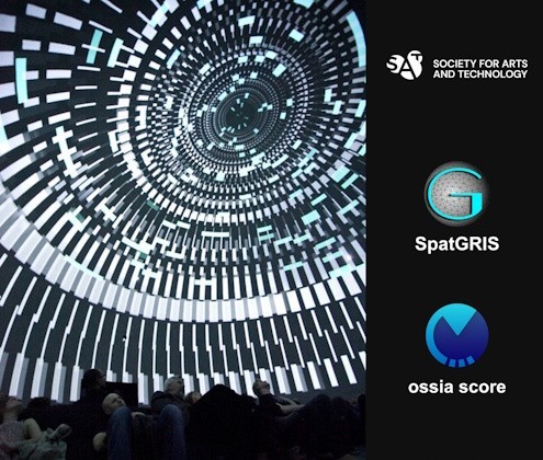 Promotional image for the Create Immersive Experiences workshop showing an audience inside an immersive digital projection installation.
