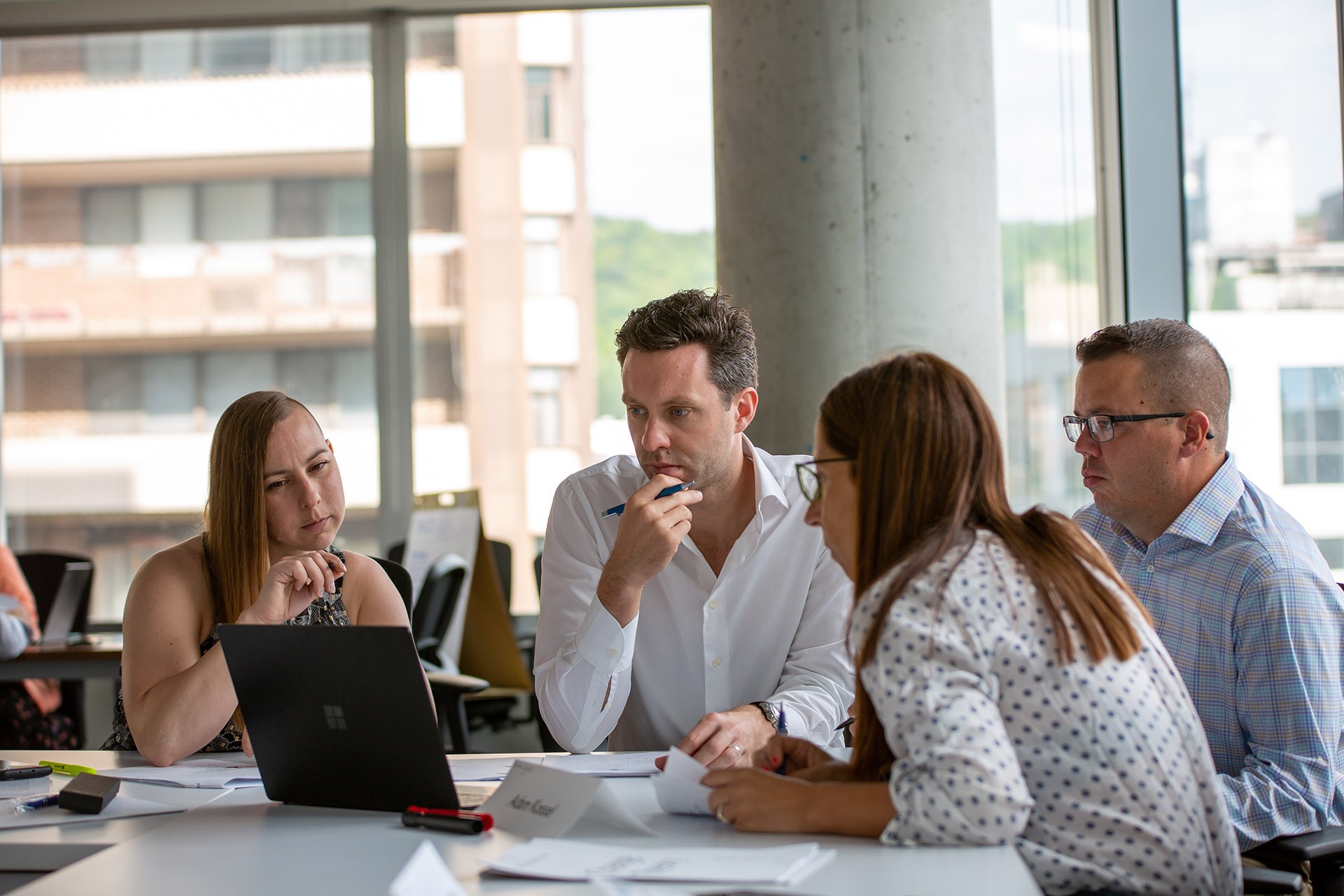 Mature students in a classroom