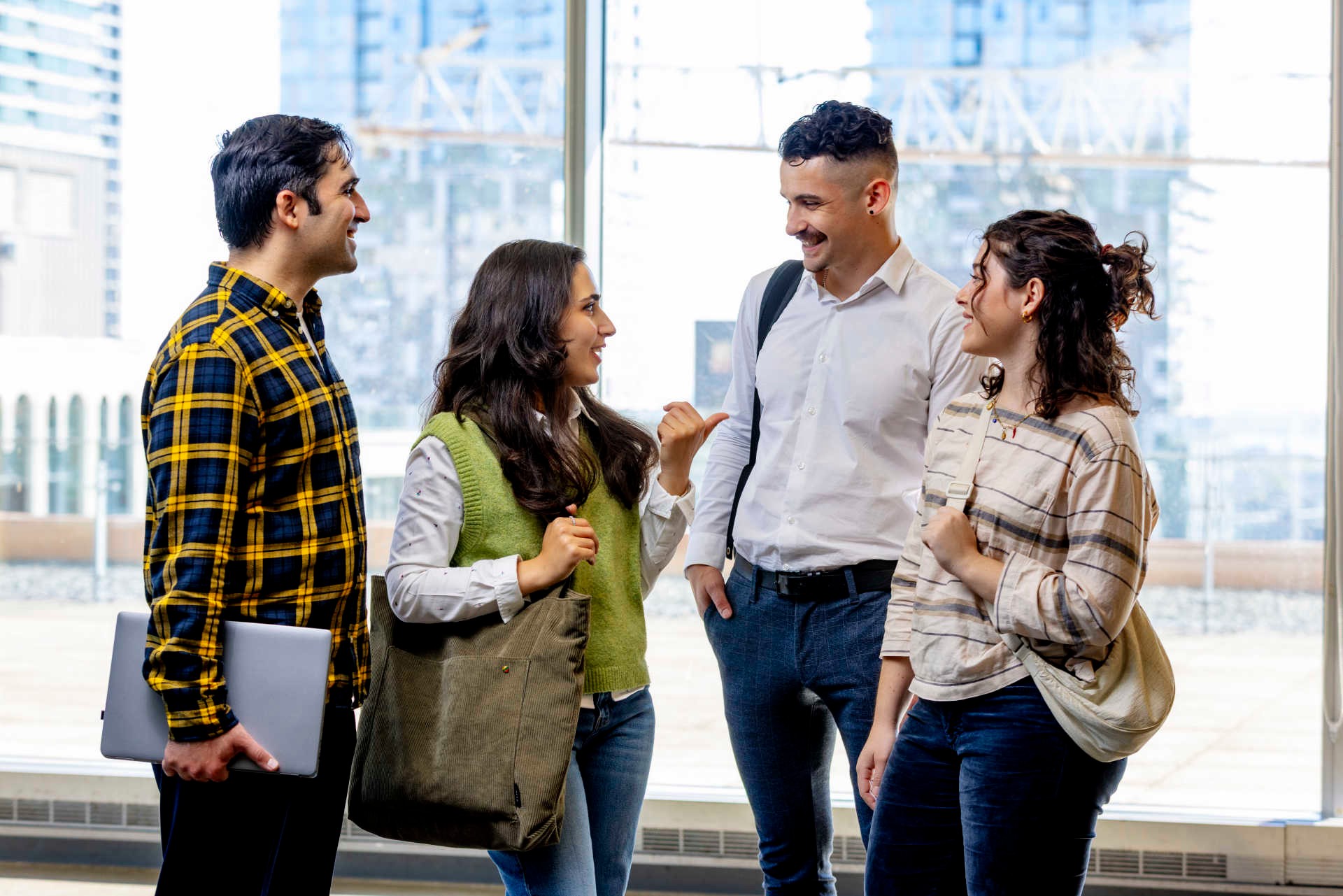 Concordia students chatting on campus