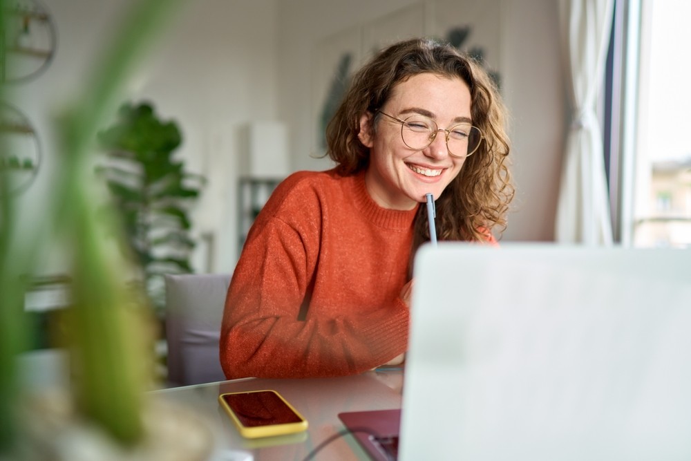 Student at a laptop