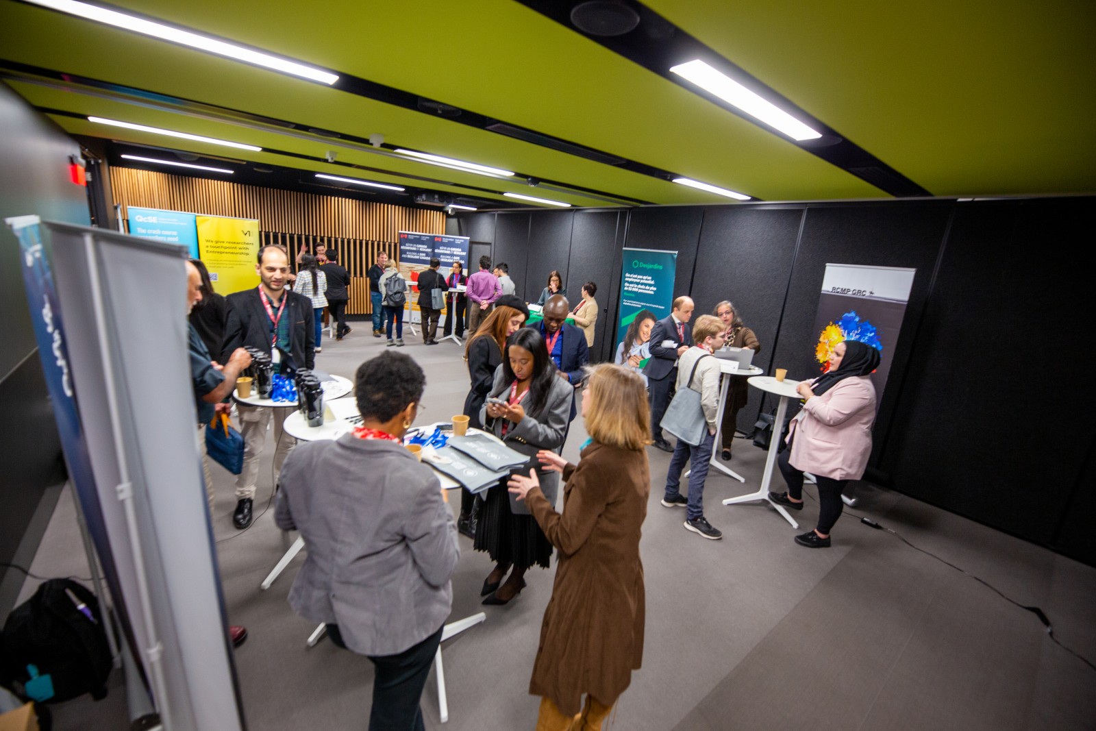 Attendees at a career fair