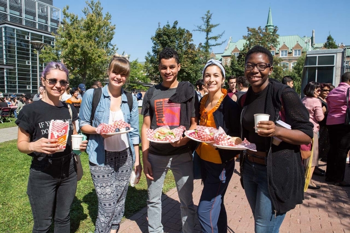 Students at a picnic