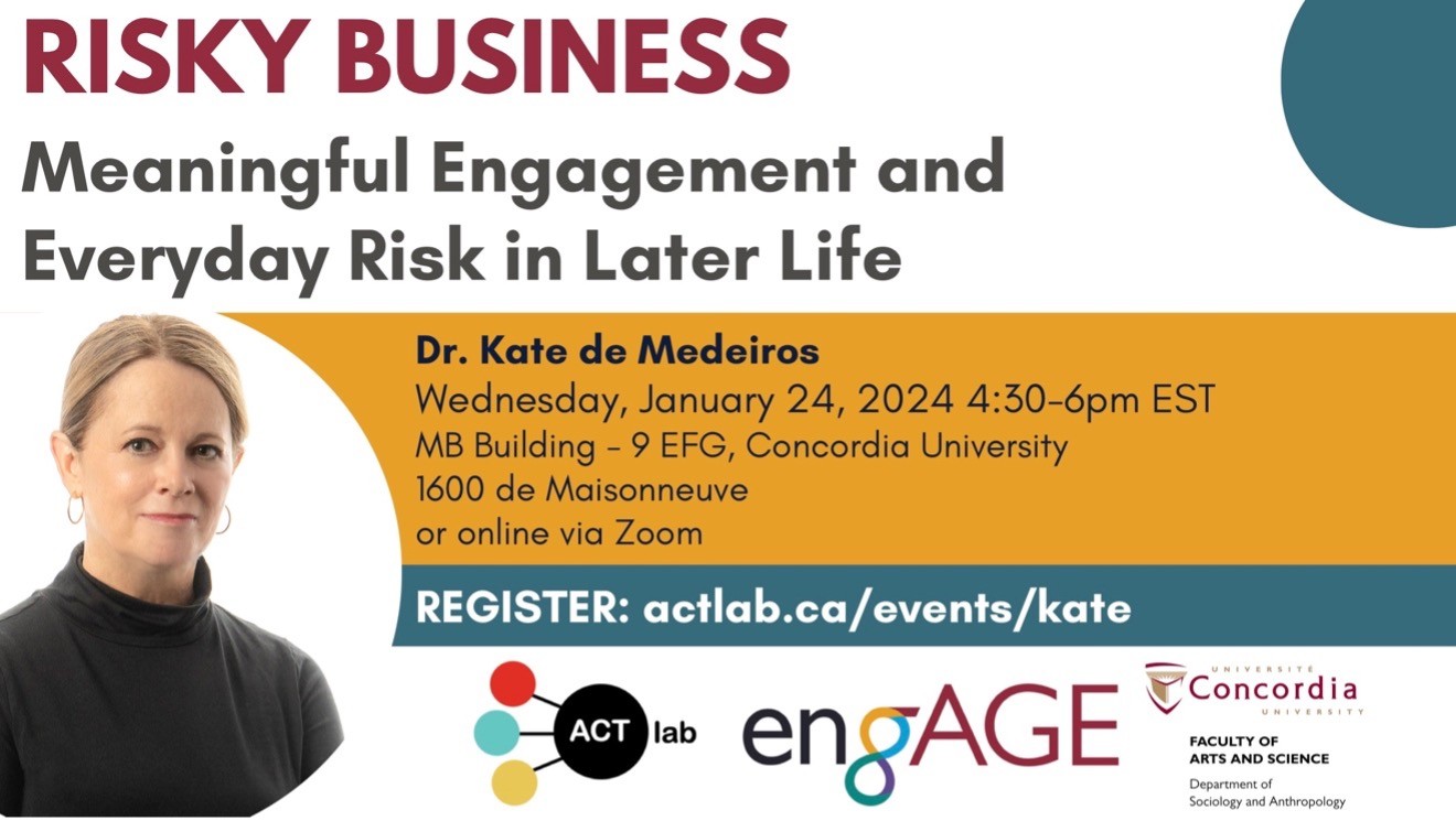 Poster with a photo of Kate de Madeiros on the left side with text indicating information about the event that is already mentioned on this page.