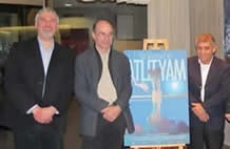 Left to right: Csaba Nikoleni, Azrieli Institute of Israel Studies Co-Chair, Jean Bergeron, Film Director, and Ehud Galili, Archaeologist 