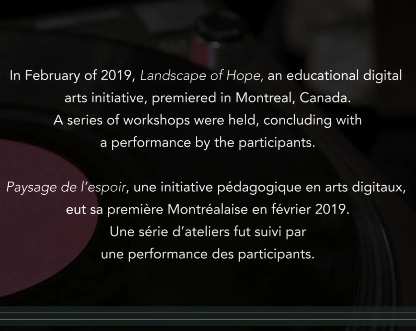 Explainer Video for Landscape of Hope, an Educational Digital Arts Initiative