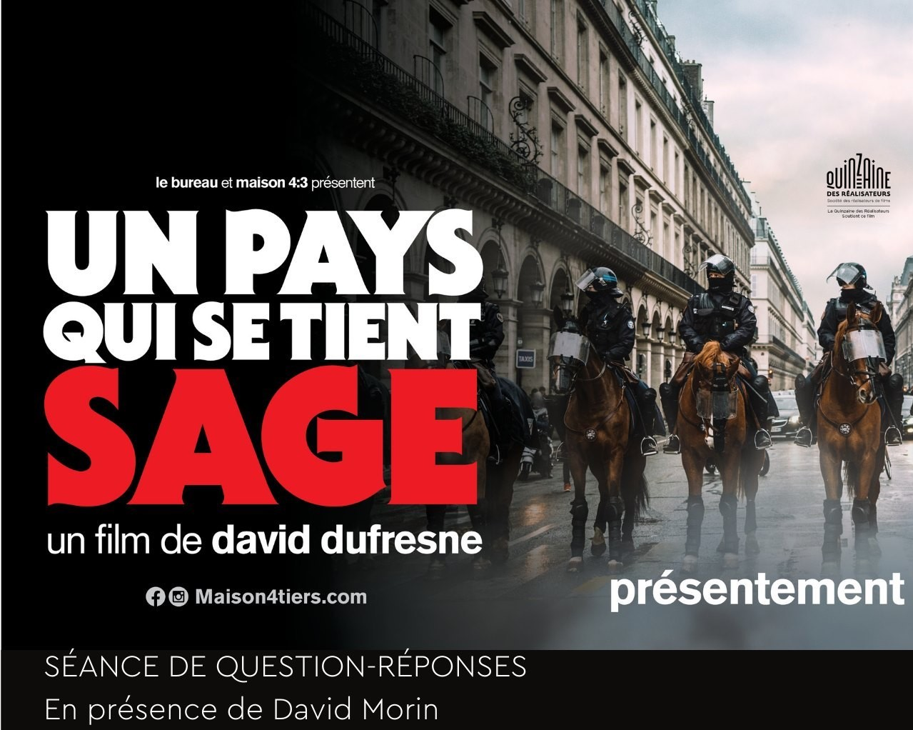 Upcoming film screening and talk with David Morin at La Maison du Cinéma in Sherbrooke