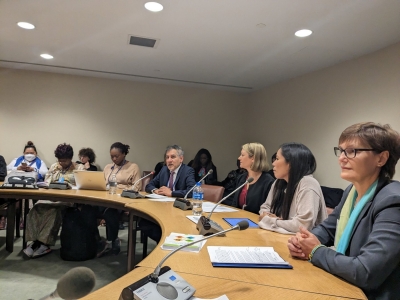 Larysa Lysenko addresses the United Nation’s Commission on the Status of Women (CSW67) alongside her panel.