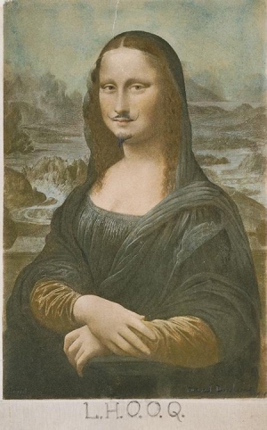 Image of the Mona Lisa with a moustache