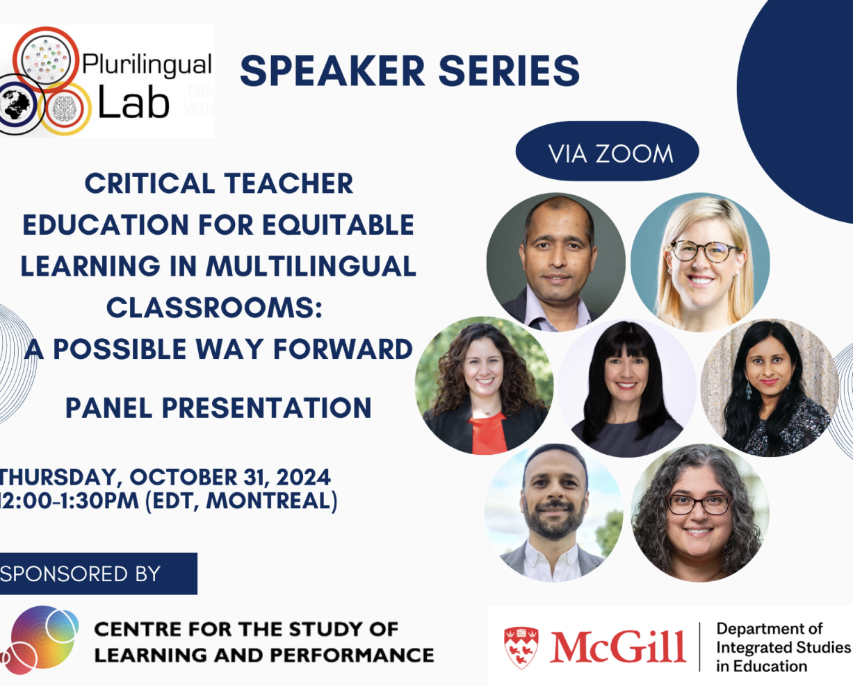 Plurinlingual Lab to host panel on teacher education for equitable multilingual classroom learning