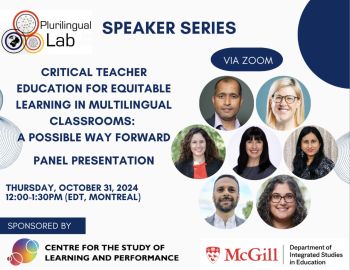 Poster for Plurilingual Lab panel discussion