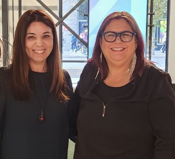 Photo of Zeina Ismail-Allouche and Catherine Richardson with Ghayda Hassan