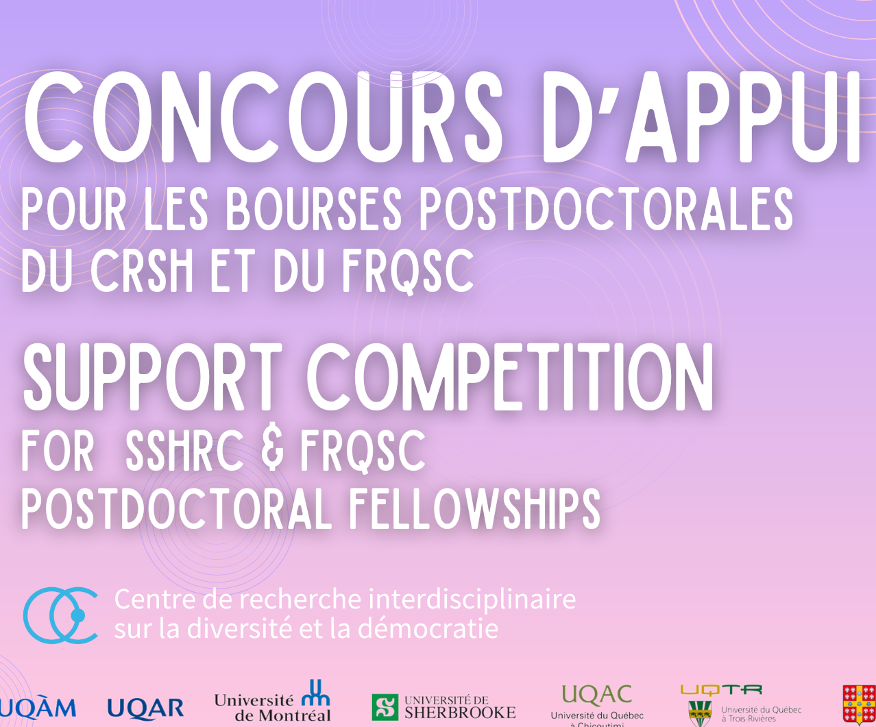 CRIDAQ Support Competition for SSHRC and FRQSC Postdoctoral Fellowship Applicants
