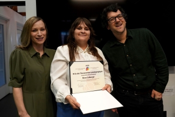 Rose Laberge, pictured with Kathleen Sénéchal and David Waddington