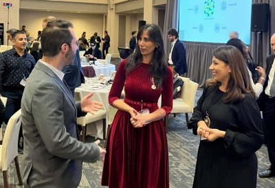 Photo of Ghayda Hassan with Zeina Ismail-Allouche and Sebastien Alarie-Brouillette